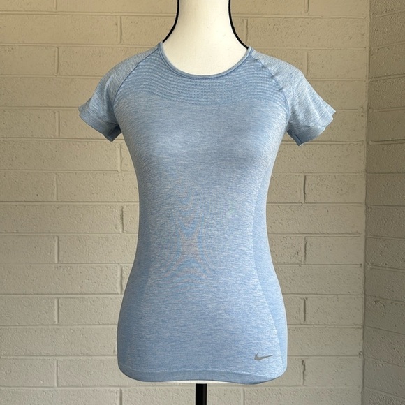 Nike Tops - Nike Dri-Fit Short Sleeve Knit Running Top in Light Blue, XS